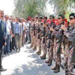 Safeties installed on automatic rifles of Turkish police officers during minister’s visit
