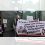 Belgian lawyers protesting in front of Turkish Embassy in Brussels