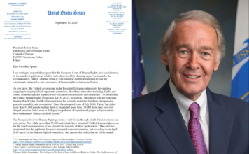 US senator urges European rights court president to consider applications from Turkey