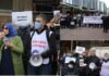 Turkey’s purge victims hold protest in front of UN’s İstanbul Office