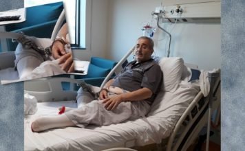 Severely disabled man imprisoned for aiding daughter is handcuffed to hospital bed after surgery